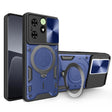 For Tecno Spark Go 2024/Spark 20 CD Texture Sliding Camshield Magnetic Holder Phone Case(Blue) - Tecno Cases by PMC TechLife | Online Shopping South Africa | PMC TechLife | Buy Now Pay Later Mobicred