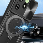 For Tecno Spark Go 2024/Spark 20 CD Texture Sliding Camshield Magnetic Holder Phone Case(Blue)