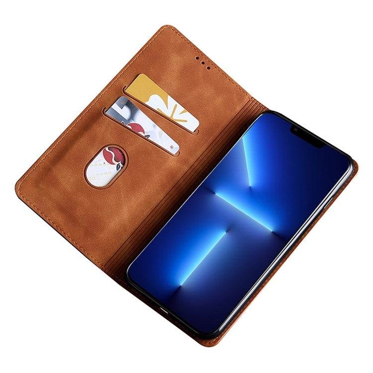 For Honor Magic6 Pro Skin Feel Magnetic Leather Phone Case(Light Brown)
