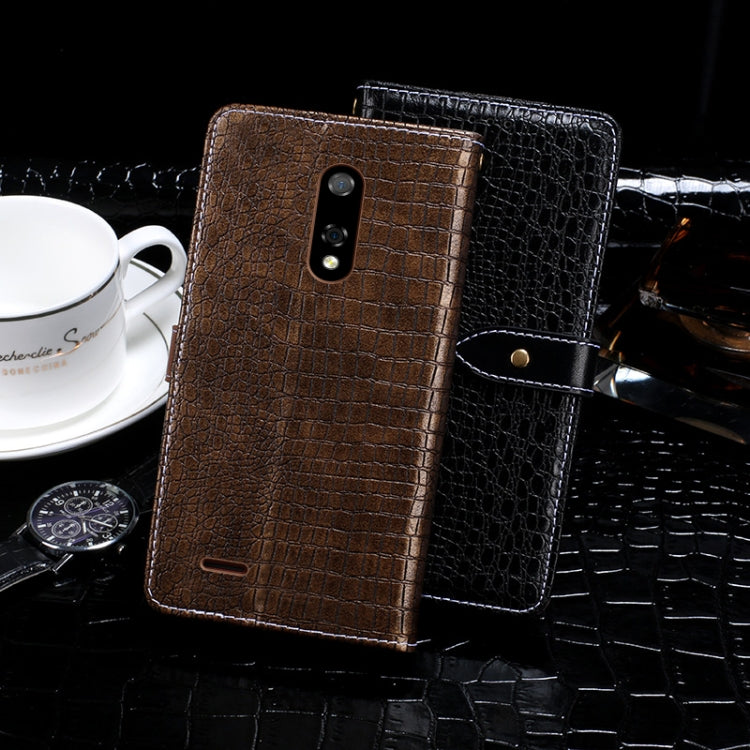 For Ulefone Note 8P idewei Crocodile Texture Horizontal Flip Leather Case with Holder & Card Slots & Wallet(Dark Blue)