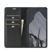 For Google Pixel 9 Pro LC.IMEEKE Carbon Fiber Leather Phone Case(Horizontal Black)