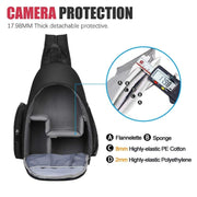 Cwatcun D17 Camera Shoulder Crossbody Backpack(Black)