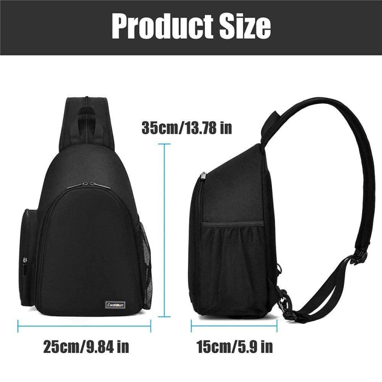Cwatcun D17 Camera Shoulder Crossbody Backpack(Black)