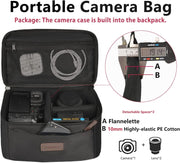 Cwatcun D78 Camera Laptop Backpack Bag With Detachable Insert Camera Case(Black)