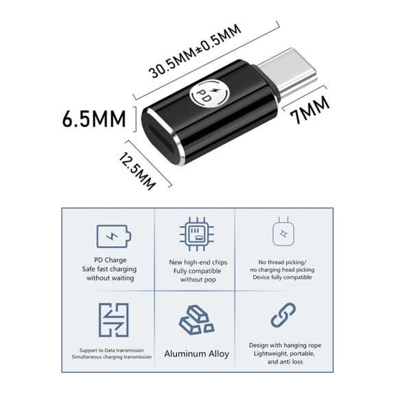PD27W USB-C / Type-C to 8 Pin Adapter(Rose Red)