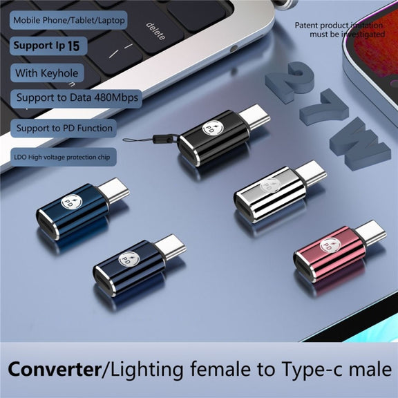 PD27W USB-C / Type-C to 8 Pin Adapter(Rose Red)