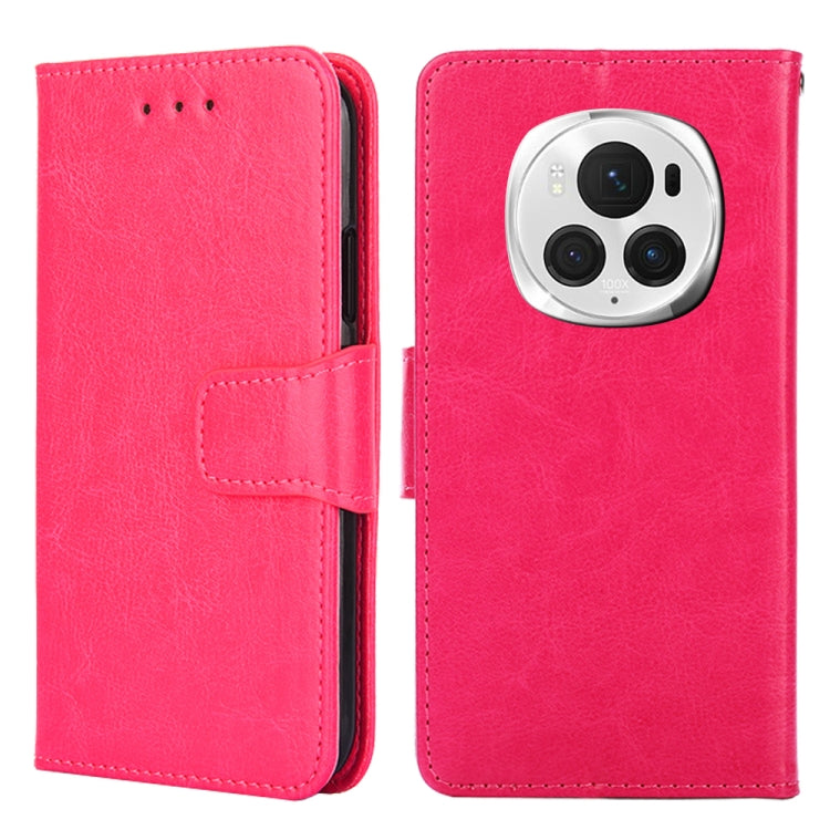 For Honor Magic6 Pro Crystal Texture Leather Phone Case(Rose Red)