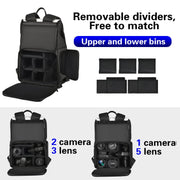 Cwatcun D79 Camera Backpack Multi-Functional Camera  Dual Shoulders Bag, Size:43.5 x 30.5 x 18cm Large(Black White)