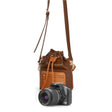 Cwatcun D82 Bundle Drawstring Lens Bag PU Crossbody Camera Bag(Coffee) - free shipping - PMC TechLife - Order now!