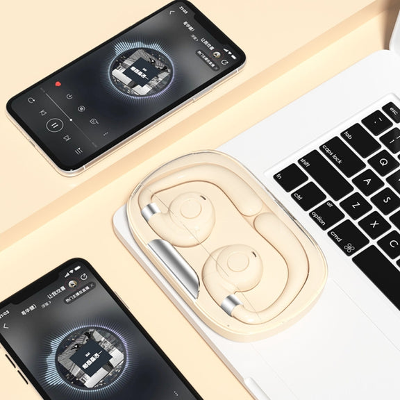 HF02 Ear Clip Bone Conduction TWS Noise Reduction Bluetooth Earphone(White)