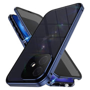 For iPhone 16 Plus Anti-peeping Magnetic Double-sided Tempered Glass Phone Case(Blue)