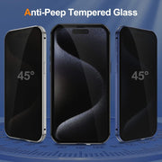 For iPhone 16 Pro Max Anti-peeping Magnetic Double-sided Tempered Glass Phone Case(Gold)