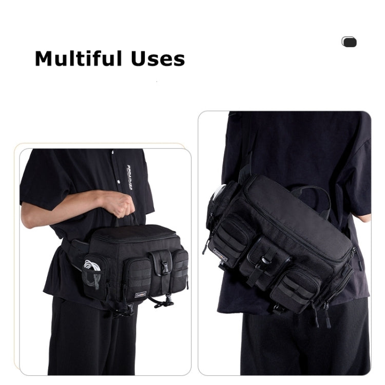 Cwatcun D96 Waist Camera Bag Sling Shoulder Camera Bag, Size:29.5 x 17.5 x 18cm(Black)