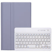 For Samsung Galaxy Tab A9 X110/X115 A221B Candy Color TPU Bluetooth Keyboard Leather Tablet Case with Pen Holder(Purple)
