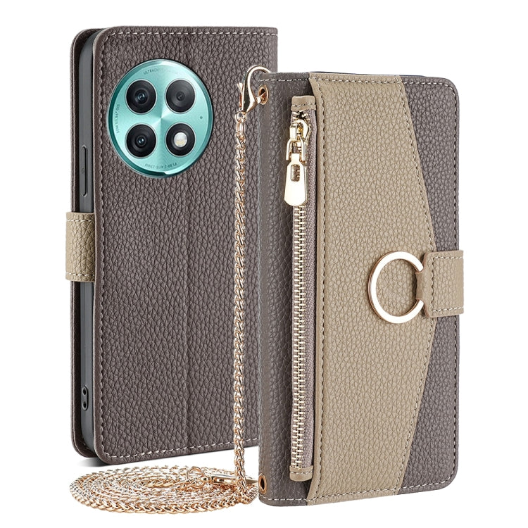 For OnePlus Ace 2 Pro Crossbody Litchi Texture Leather Phone Case(Grey)