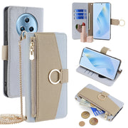 For Honor Magic5 Crossbody Litchi Texture Leather Phone Case(Blue)