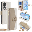 For Honor 80 Crossbody Litchi Texture Leather Phone Case(White) - Honor Cases by PMC TechLife | Online Shopping South Africa | PMC TechLife | Buy Now Pay Later Mobicred