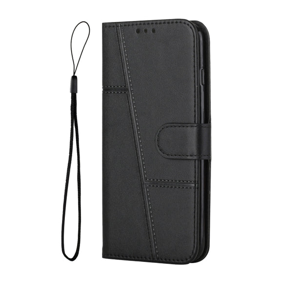 For OPPO A79 5G Stitching Calf Texture Buckle Leather Phone Case(Black)