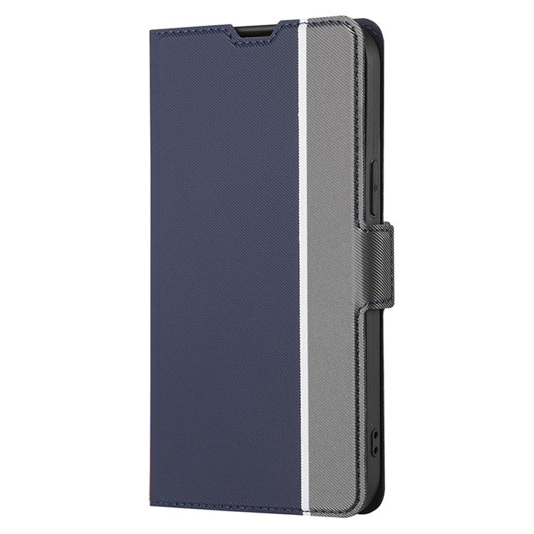 For Motorola Edge 5G 2024 Twill Texture Side Button Leather Phone Case(Blue)