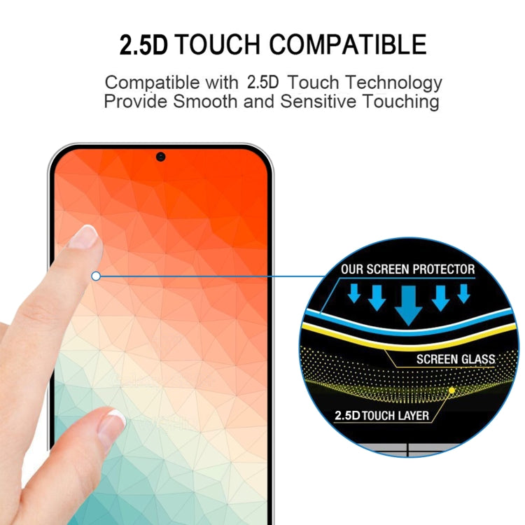 For Samsung Galaxy S24 5G 25pcs Full Glue Screen Tempered Glass Film, Support Fingerprint Unlocking