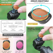 For DJI OSMO Pocket 3 Sunnylife Camera Lens Magnetic Metal Filter, Filter:6 in 1 UV CPL ND8-64