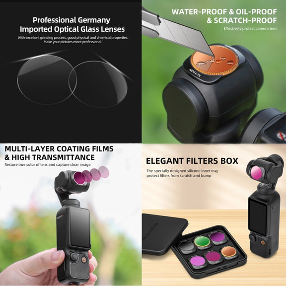 For DJI OSMO Pocket 3 Sunnylife Camera Lens Magnetic Metal Filter, Filter:ND8PL
