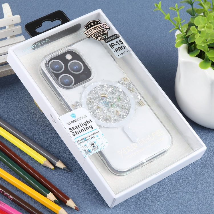 For iPhone 15 Pro Max DFANS DESIGN Magsafe Magnetic Starlight Shining Phone Case(Silver Foil Shell)