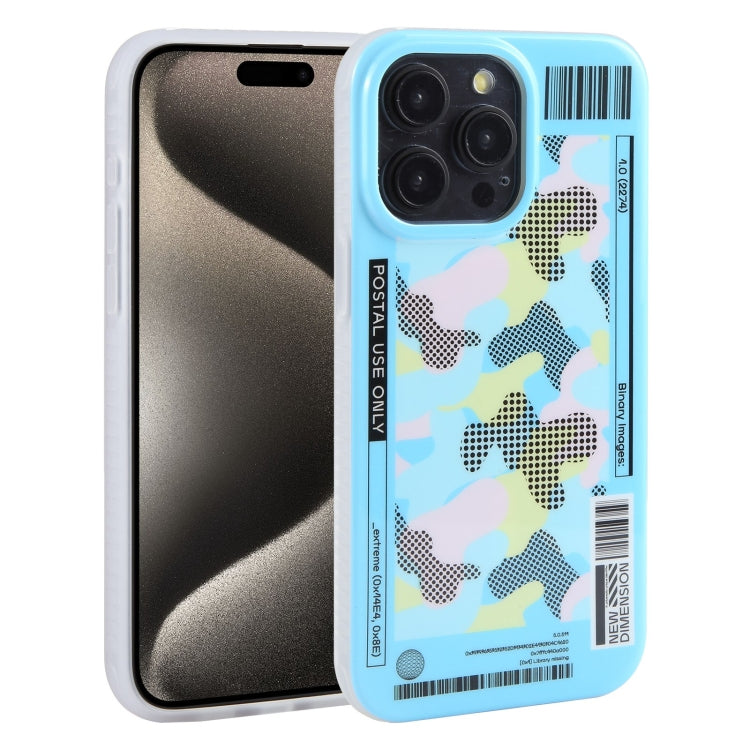 For iPhone 15 Pro Max Mutural Billboard Series Phone Case(Sky Blue)