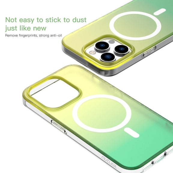 For iPhone 15 Pro Max Mutural MagSafe Magnetic Gradient Phone Case(Yellow)