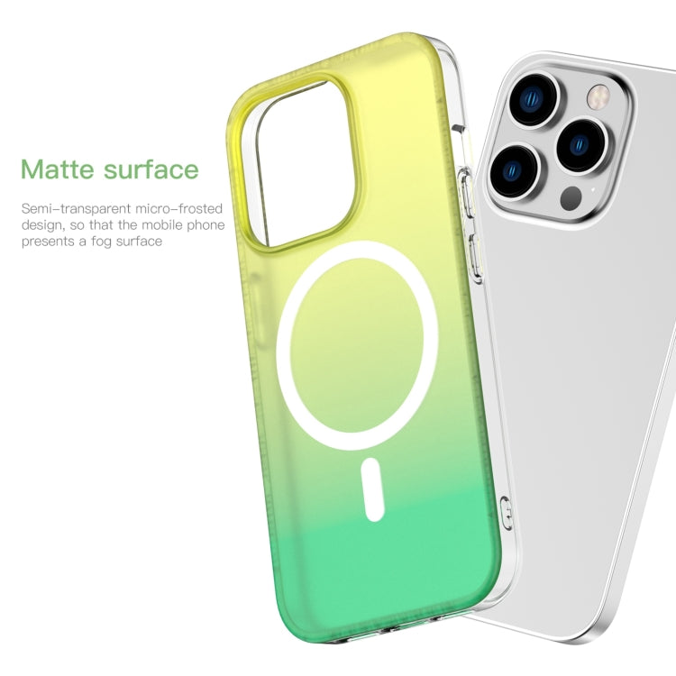 For iPhone 15 Pro Max Mutural MagSafe Magnetic Gradient Phone Case(Yellow)