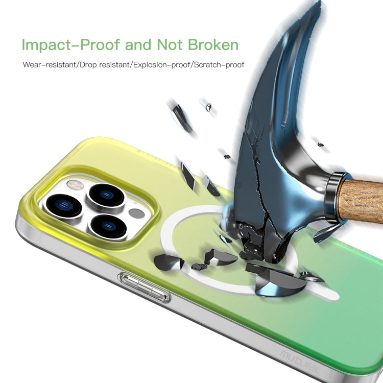 For iPhone 15 Pro Max Mutural MagSafe Magnetic Gradient Phone Case(Yellow)