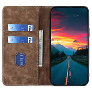 For Motorola Edge 5G 2024 RFID Anti-theft Brush Magnetic Leather Phone Case(Brown)