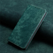 For Motorola Edge 5G 2024 RFID Anti-theft Brush Magnetic Leather Phone Case(Green)