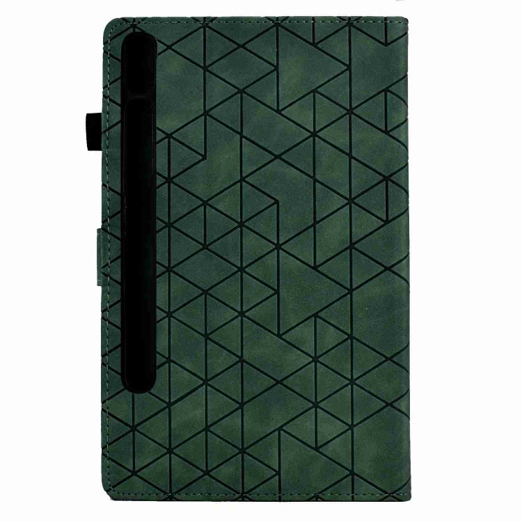 For Samsung Galaxy Tab S9 Rhombus TPU Smart Leather Tablet Case(Green)