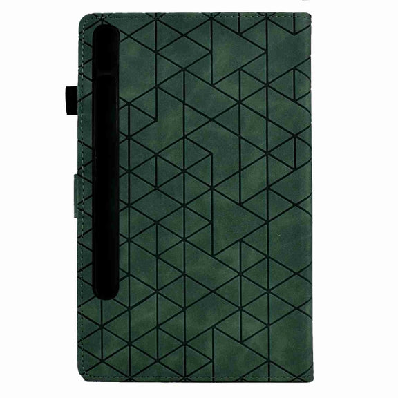 For Samsung Galaxy Tab S9 Rhombus TPU Smart Leather Tablet Case(Green)
