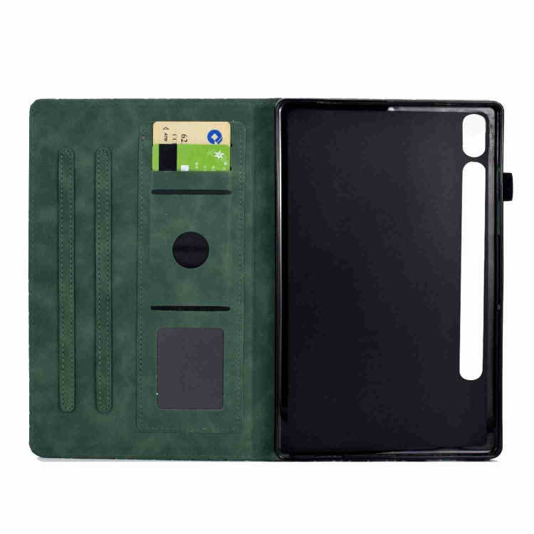 For Samsung Galaxy Tab S9 Rhombus TPU Smart Leather Tablet Case(Green)