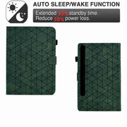 For Samsung Galaxy Tab S9 Rhombus TPU Smart Leather Tablet Case(Green)
