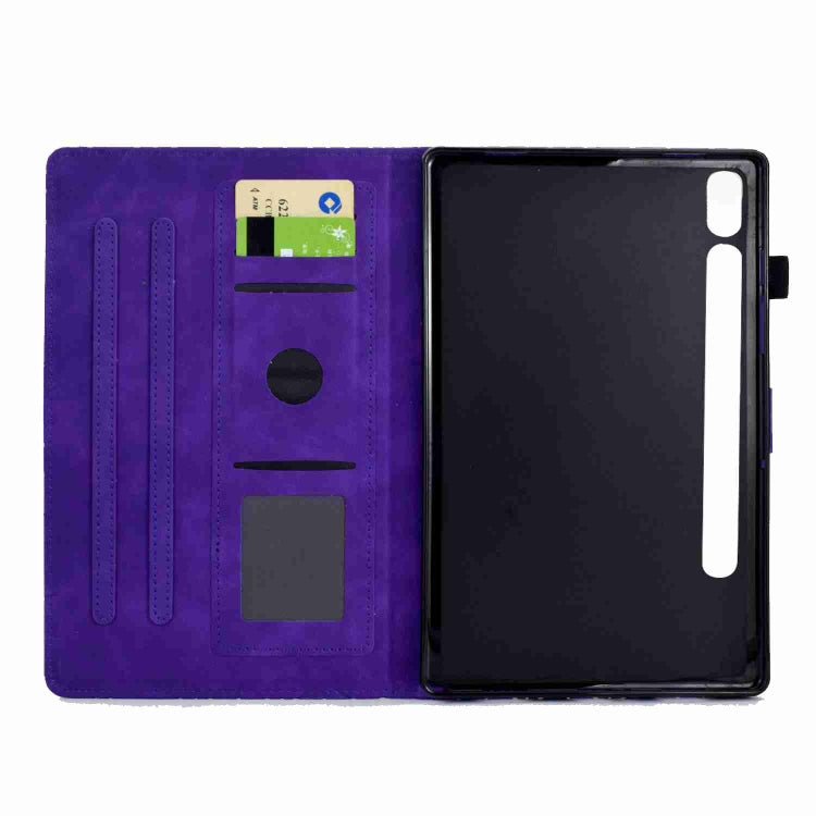 For Samsung Galaxy Tab S9 Rhombus TPU Smart Leather Tablet Case(Purple)