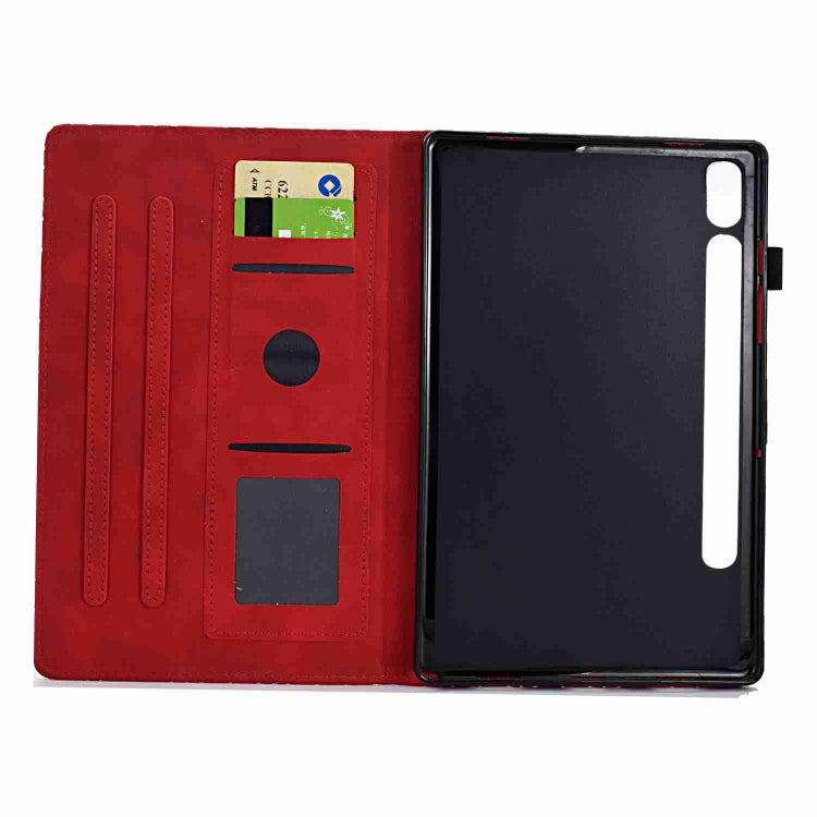 For Samsung Galaxy Tab S9 Rhombus TPU Smart Leather Tablet Case(Red)
