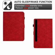 For Samsung Galaxy Tab S9 Rhombus TPU Smart Leather Tablet Case(Red)