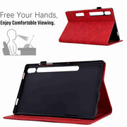 For Samsung Galaxy Tab S9 Rhombus TPU Smart Leather Tablet Case(Red)