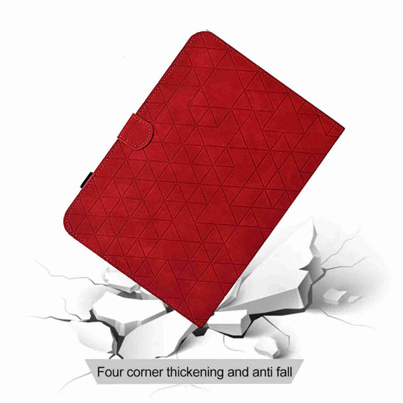 For Samsung Galaxy Tab S9 Rhombus TPU Smart Leather Tablet Case(Red)