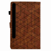 For Samsung Galaxy Tab S9 Rhombus TPU Smart Leather Tablet Case(Brown)