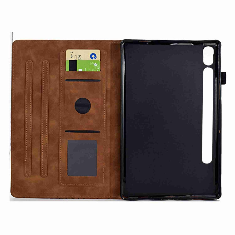 For Samsung Galaxy Tab S9 Rhombus TPU Smart Leather Tablet Case(Brown)
