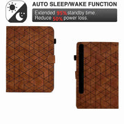 For Samsung Galaxy Tab S9 Rhombus TPU Smart Leather Tablet Case(Brown)