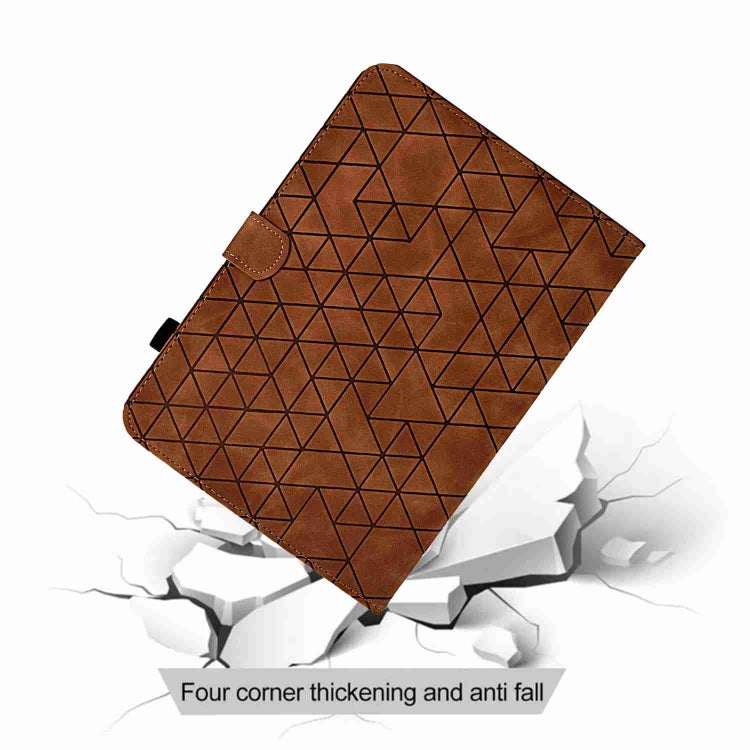For Samsung Galaxy Tab S9 Rhombus TPU Smart Leather Tablet Case(Brown)