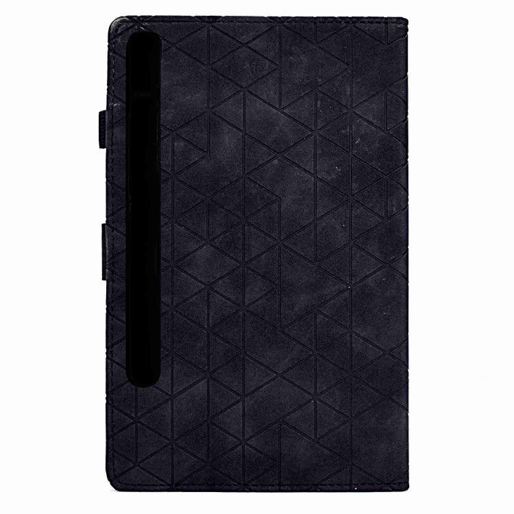 For Samsung Galaxy Tab S9 Rhombus TPU Smart Leather Tablet Case(Black)