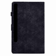 For Samsung Galaxy Tab S9 Rhombus TPU Smart Leather Tablet Case(Black)