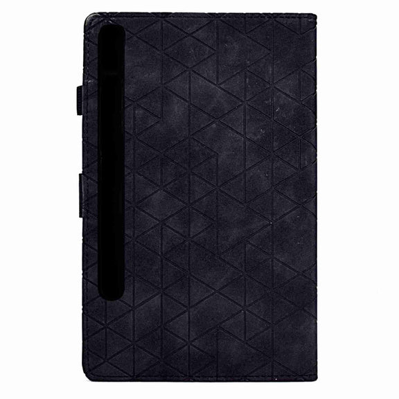 For Samsung Galaxy Tab S9 Rhombus TPU Smart Leather Tablet Case(Black)