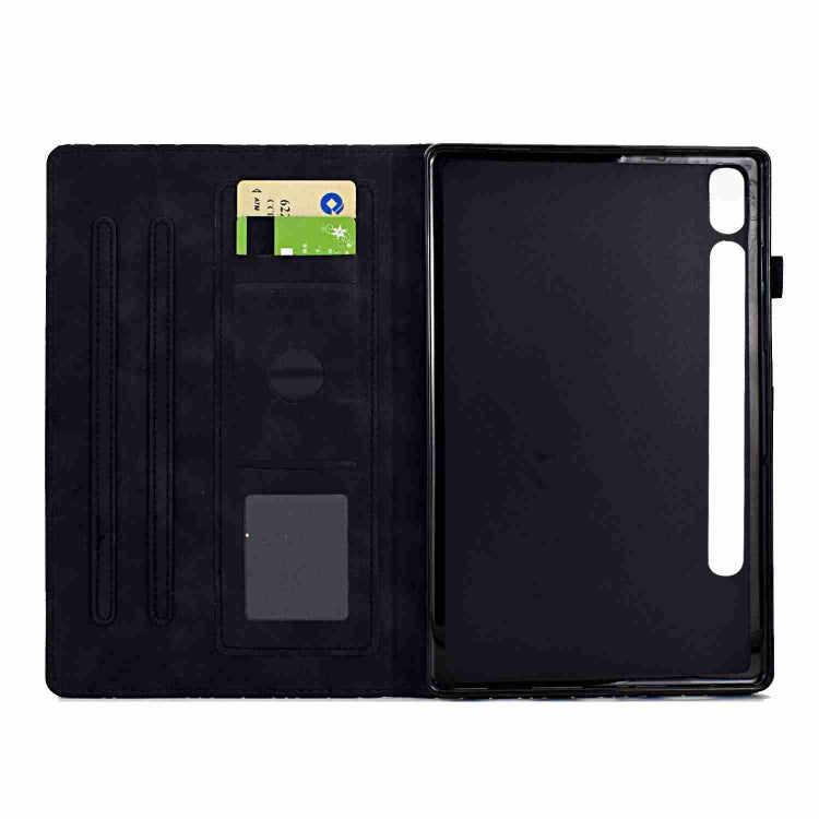 For Samsung Galaxy Tab S9 Rhombus TPU Smart Leather Tablet Case(Black)